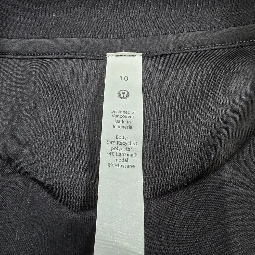 NWT Lululemon Atheltica Women's Gathered Waist Crew Pullover Black Size 10